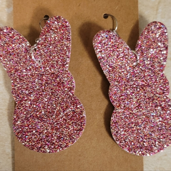 La Ti Da Handmade Creations Jewelry - Pleather Bunny Easter Dangle Earrings